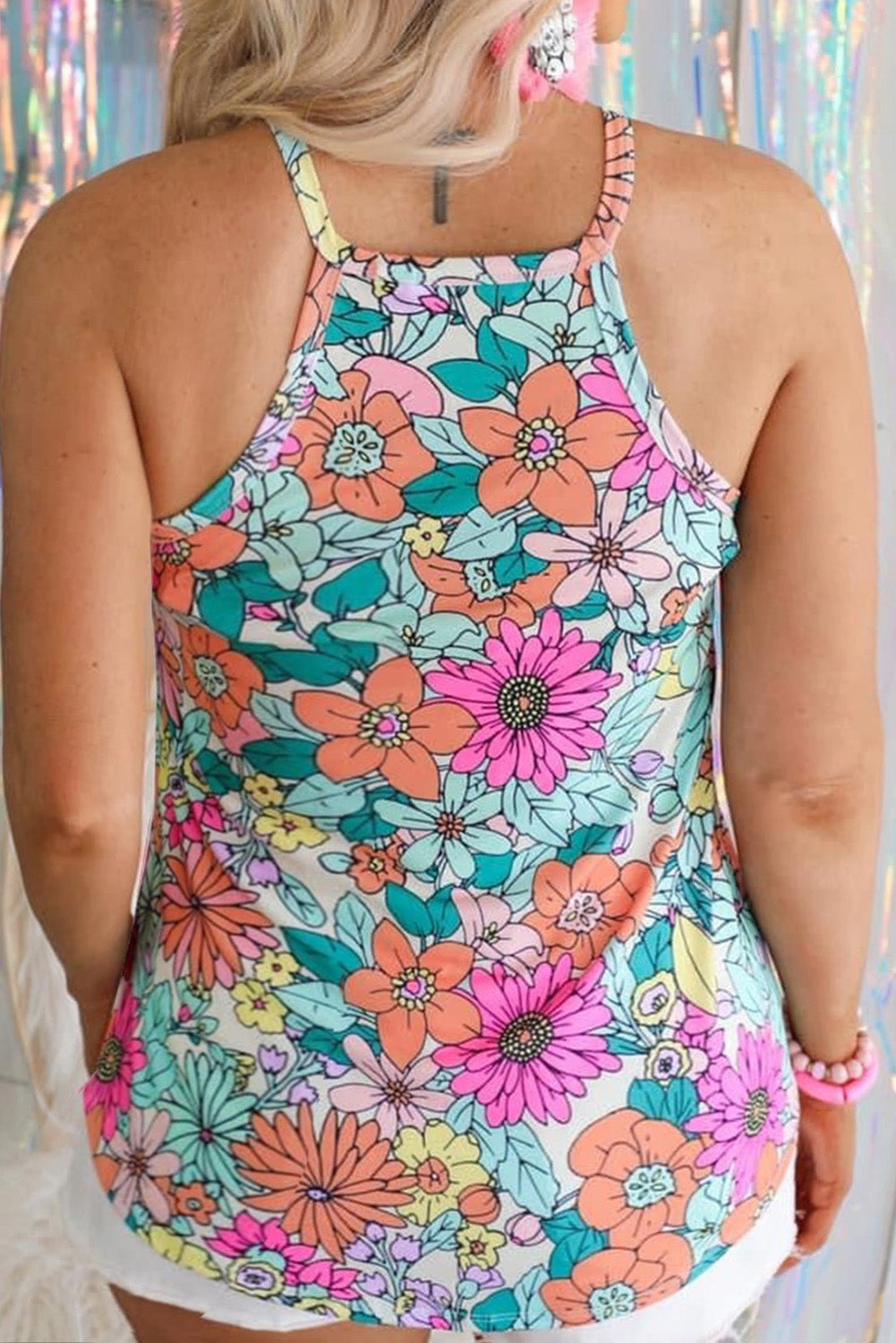 Bright floral print tank