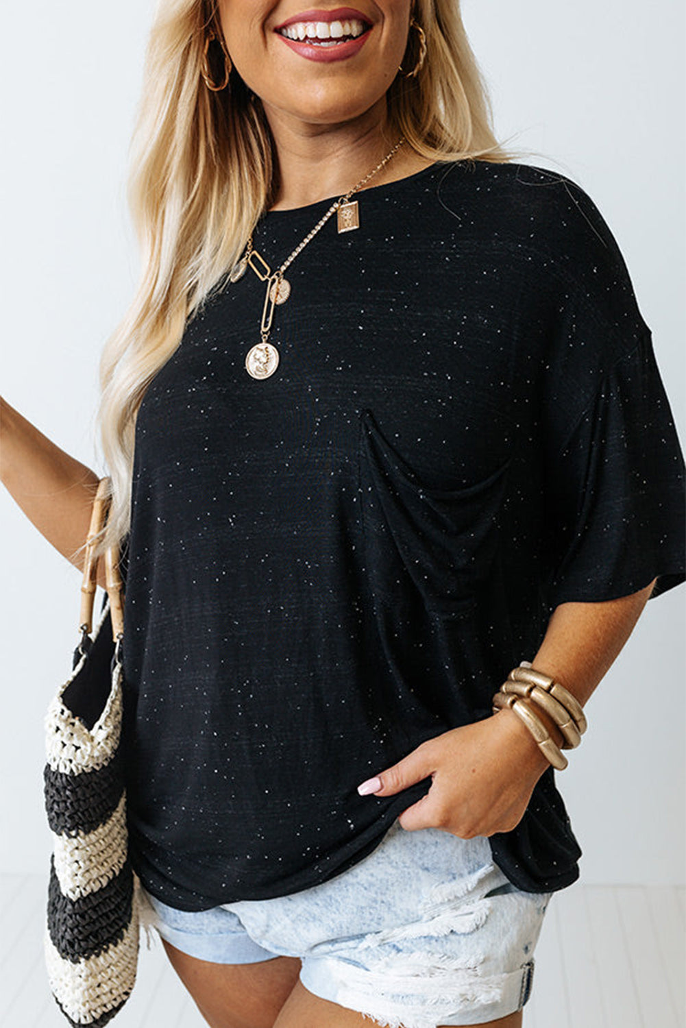 Black Glitter Tee