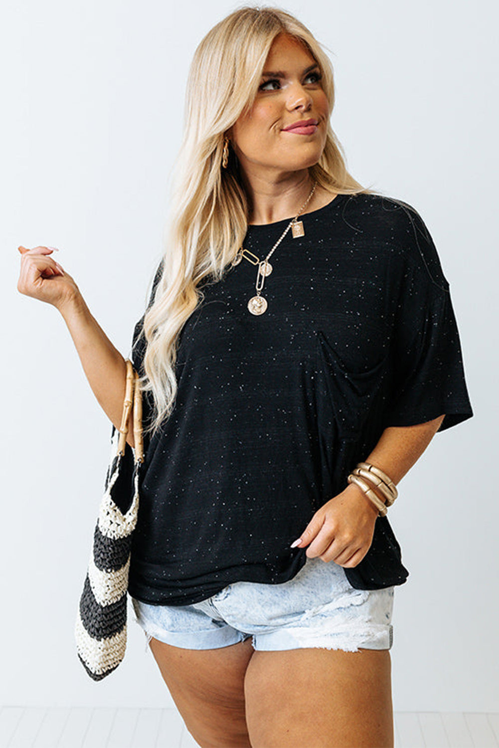 Black Glitter Tee