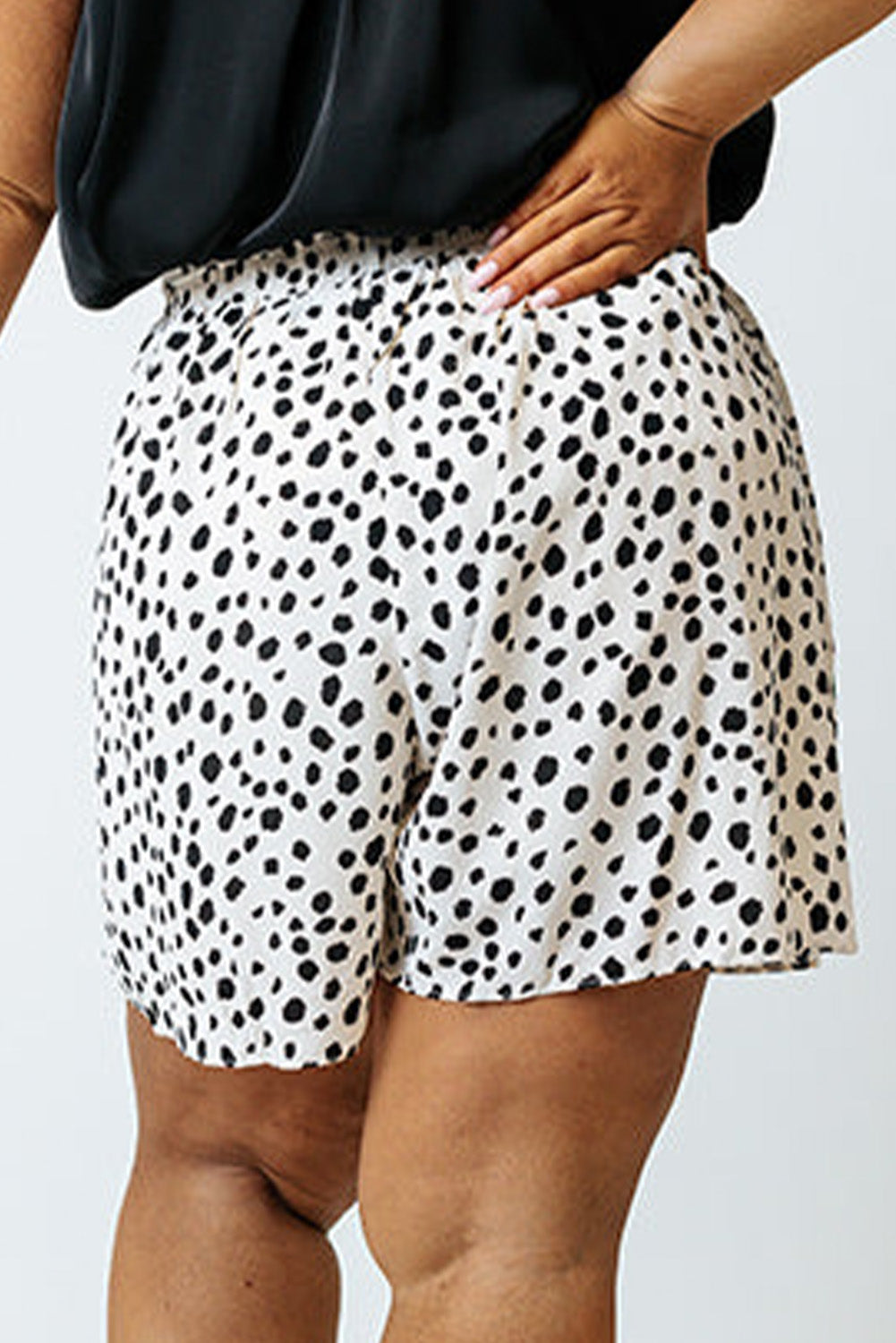 Dalmatian Print High-Waist Shorts