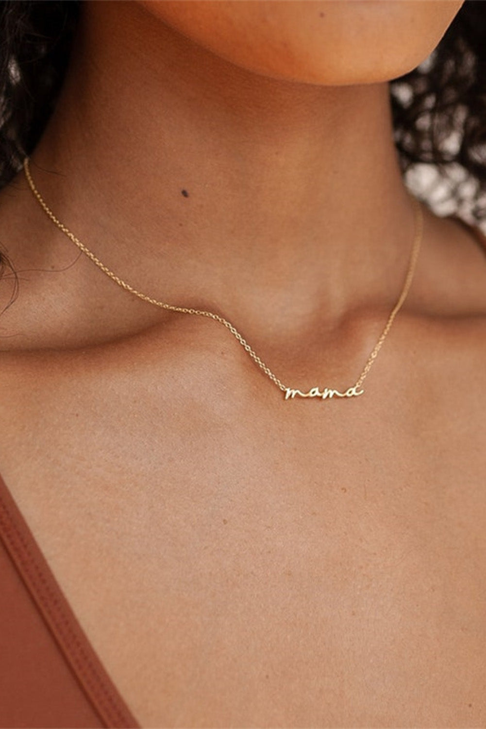 Mama Script Necklace