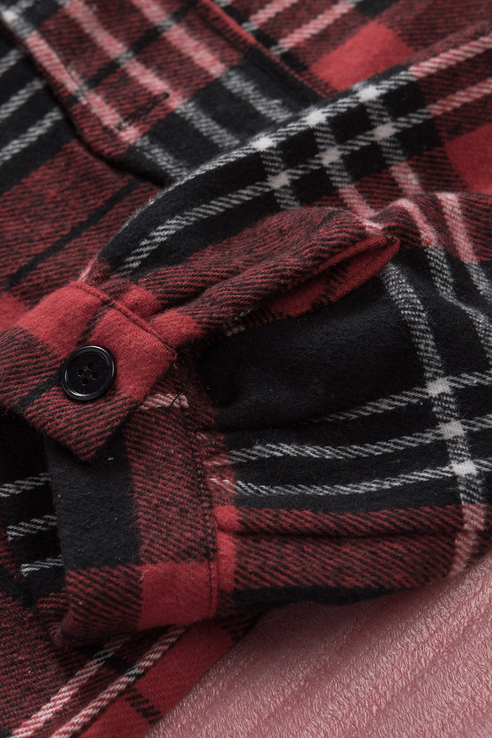 Red and Black Plaid Button Down