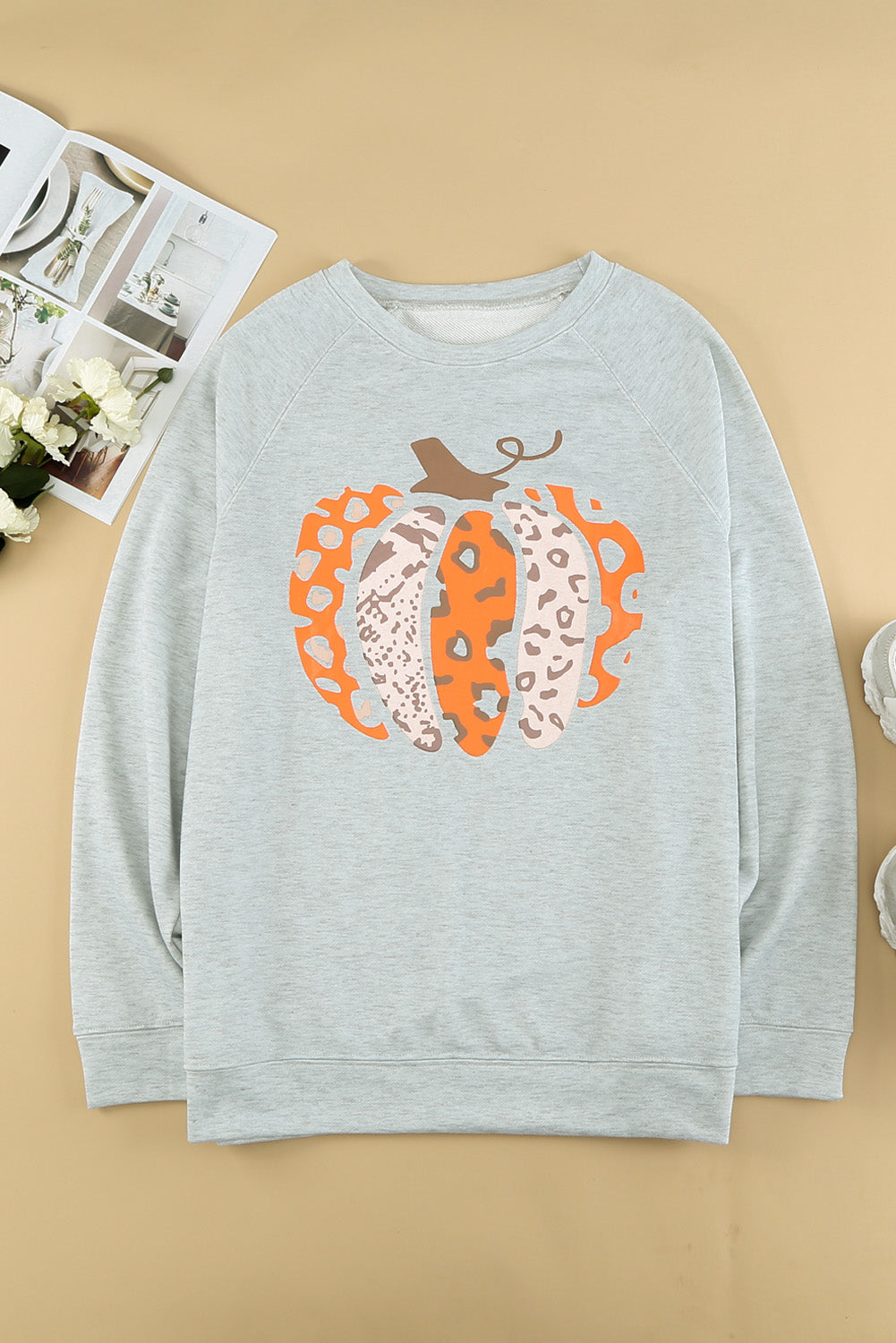 Pumpkin and Leopard Sweatshirt