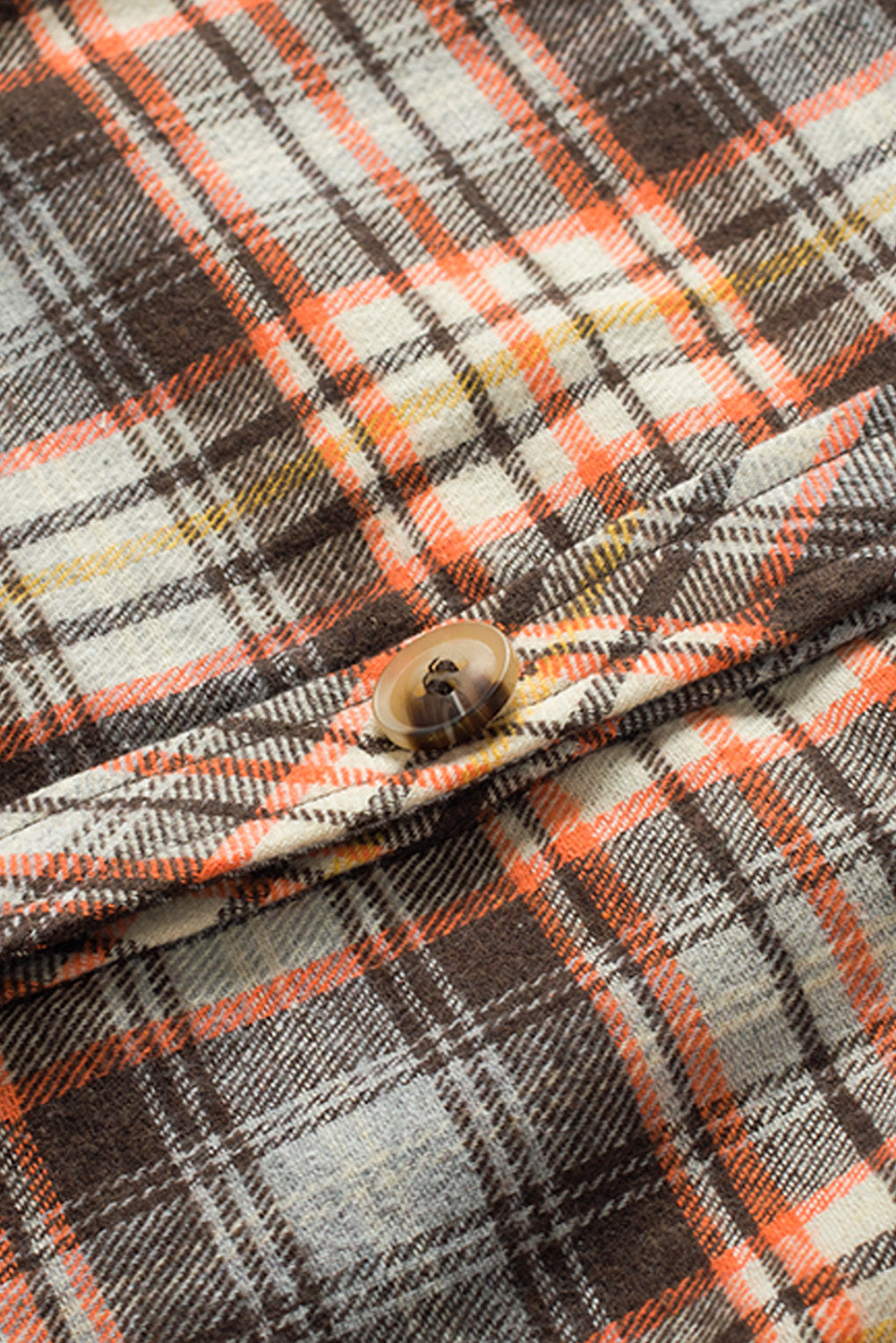 Apricot and Brown Plaid Button Down