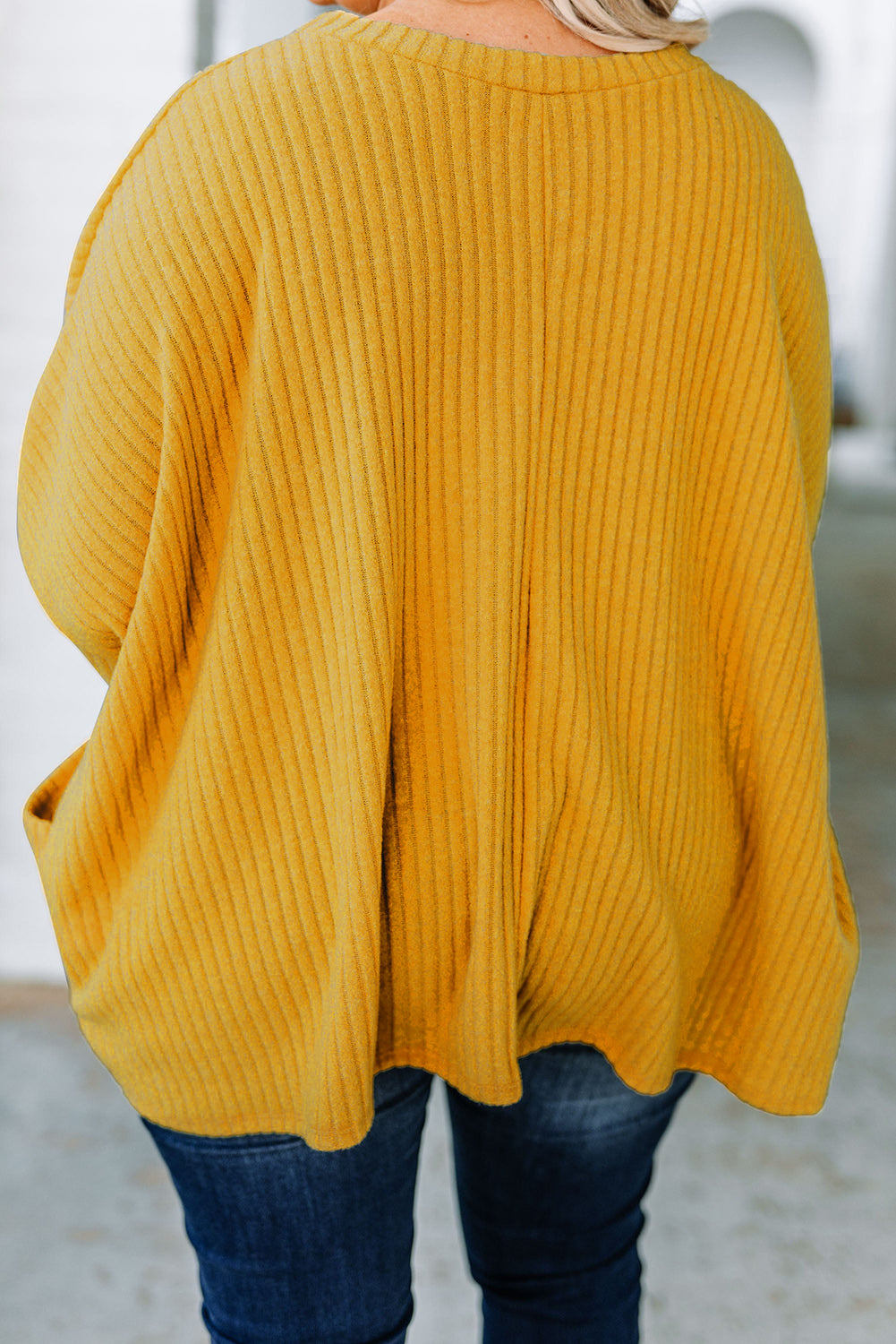 Textured Top with Pockets, Yellow