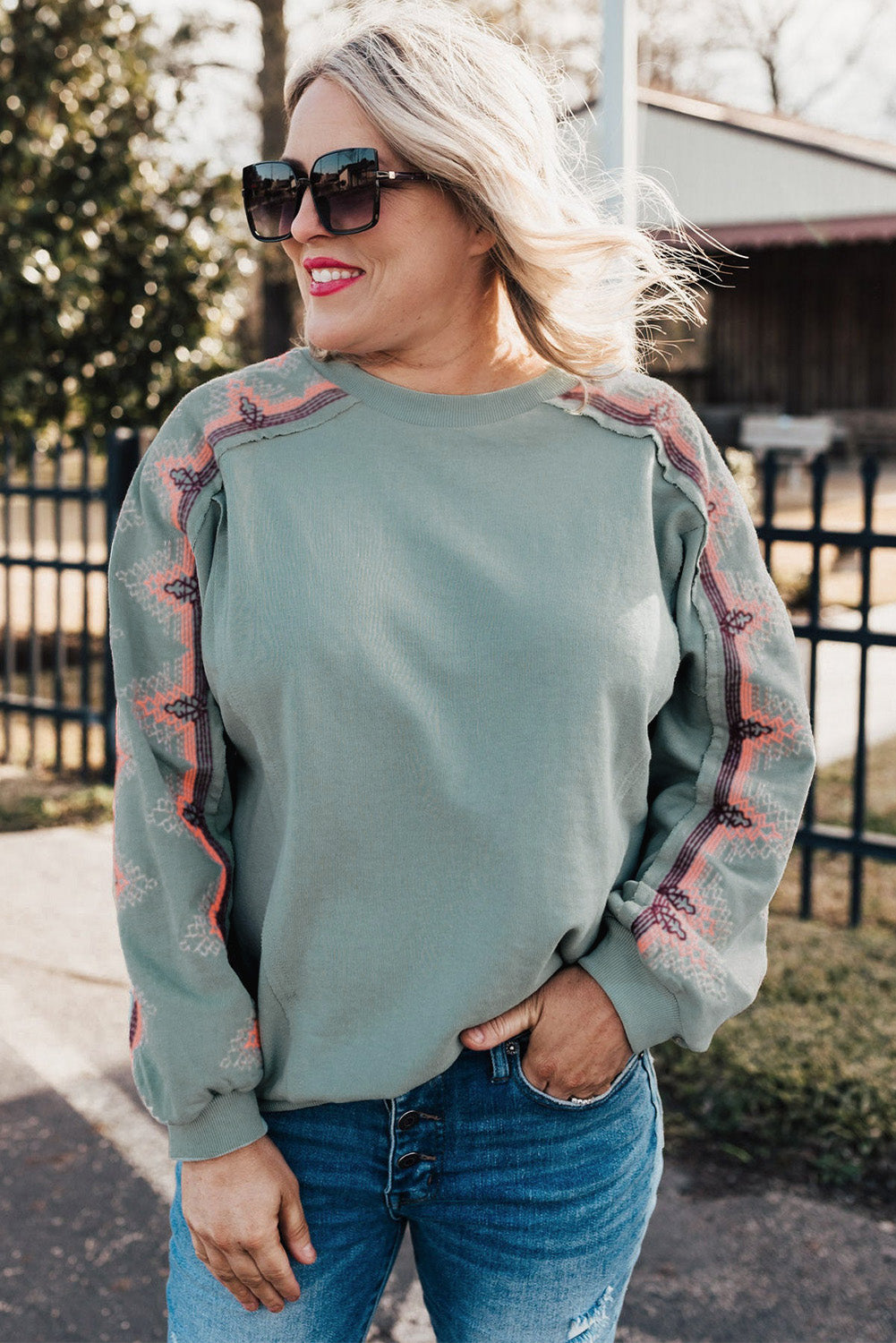 Rose best sale print sweatshirt