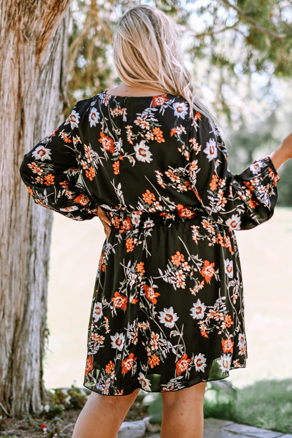 Bubble Sleeve Floral Dress