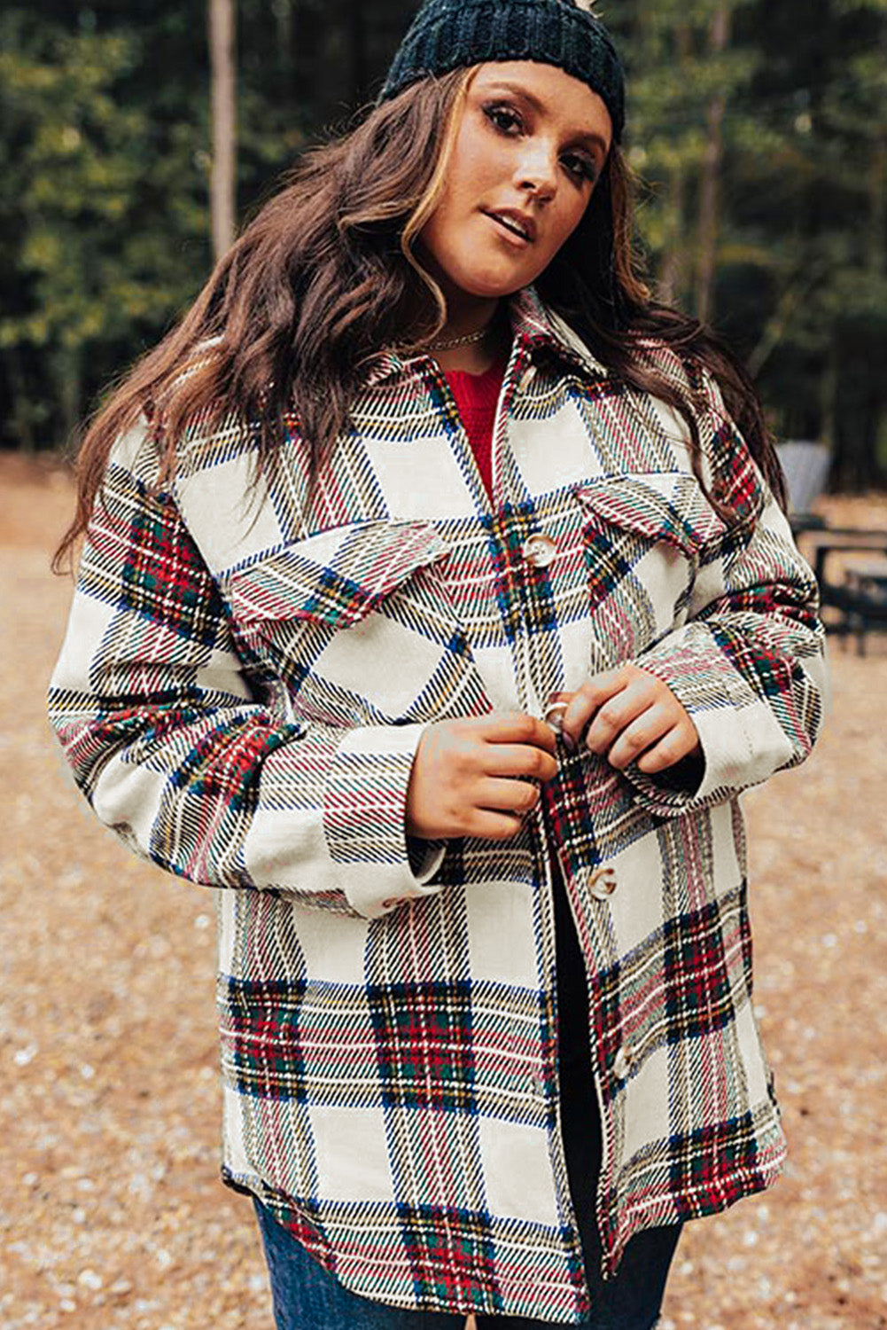 Plaid Flap Pocket Jacket