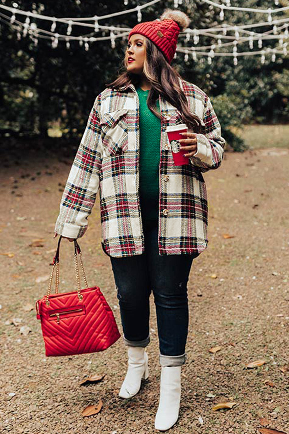 Plaid Flap Pocket Jacket