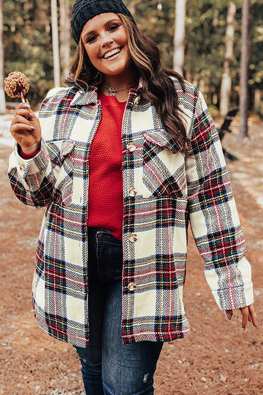 Plaid Flap Pocket Jacket